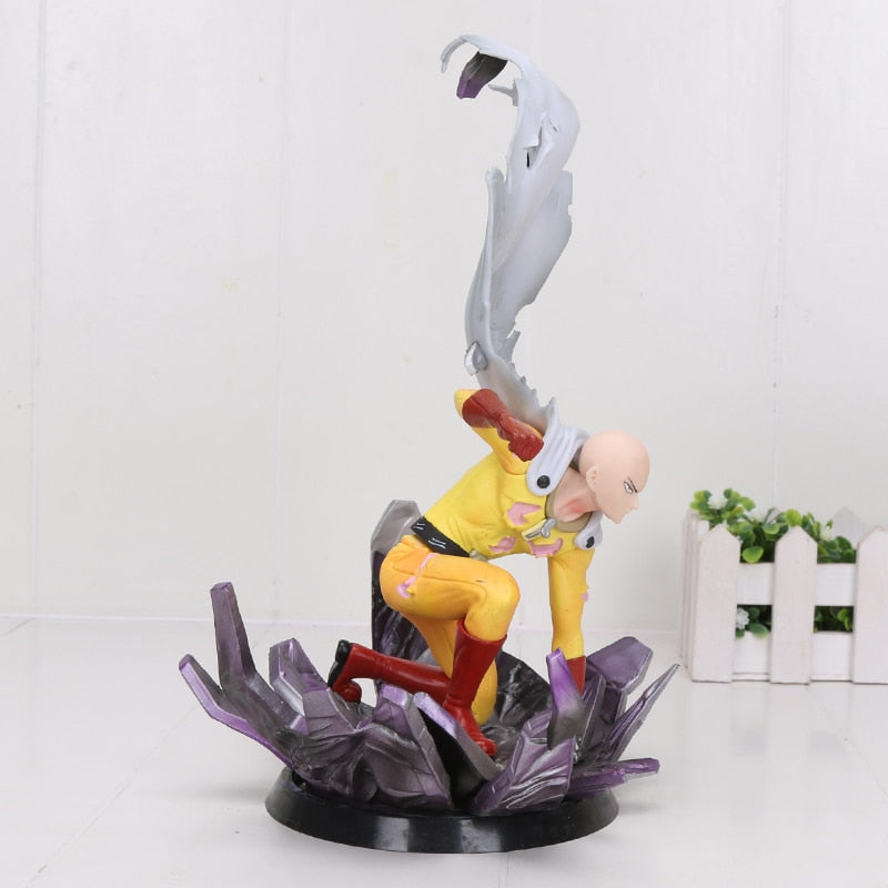 One Punch Man Figura Ornamenti 15CM Saitama PVC Action Figure Modello Pieghevole Home Office Desktop Decorazione (Viso sostituibile