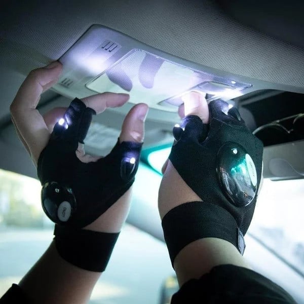 Fingerless LED Flashlight Gloves