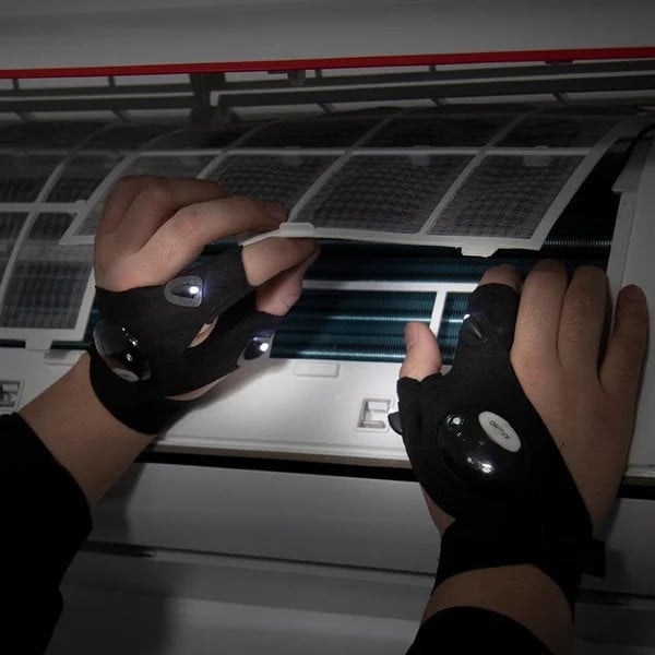 Fingerless LED Flashlight Gloves