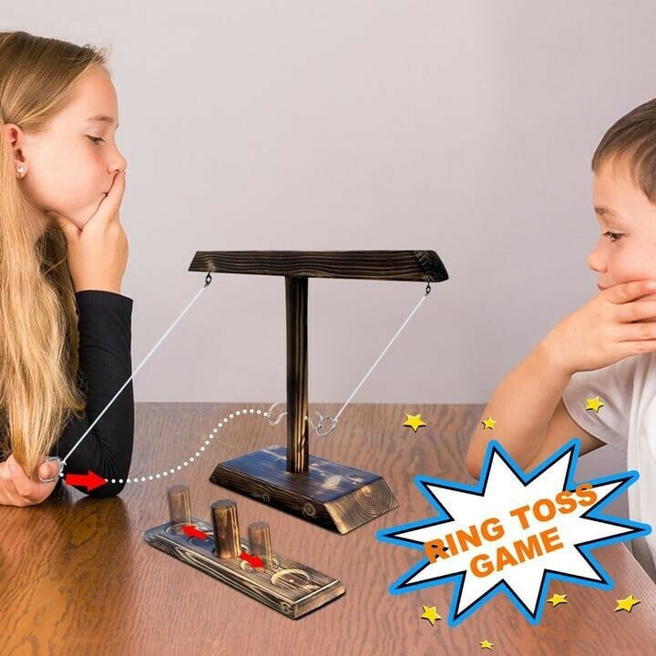 Wooden Fast-paced Ring Toss Hooks
