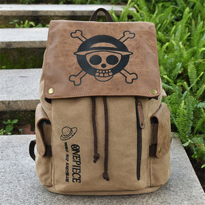 One Piece Anime Brown Drawstring Back Pack