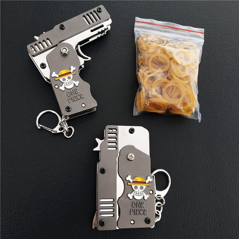 One Piece Mini Folding Metal Rubber Band Launcher Gun