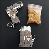 One Piece Mini Folding Metal Rubber Band Launcher Gun