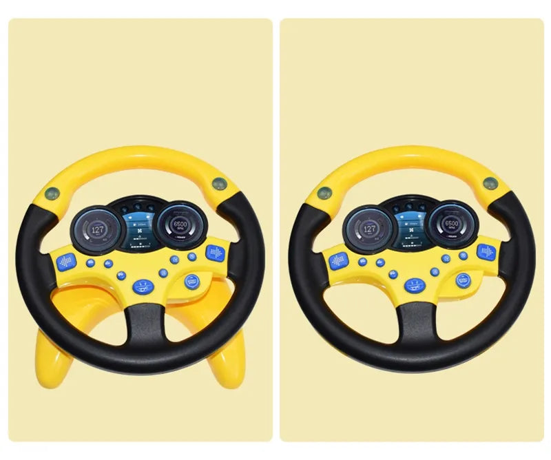 Electric Simulation Steering Wheel Toy with Light Sound for Baby Kids