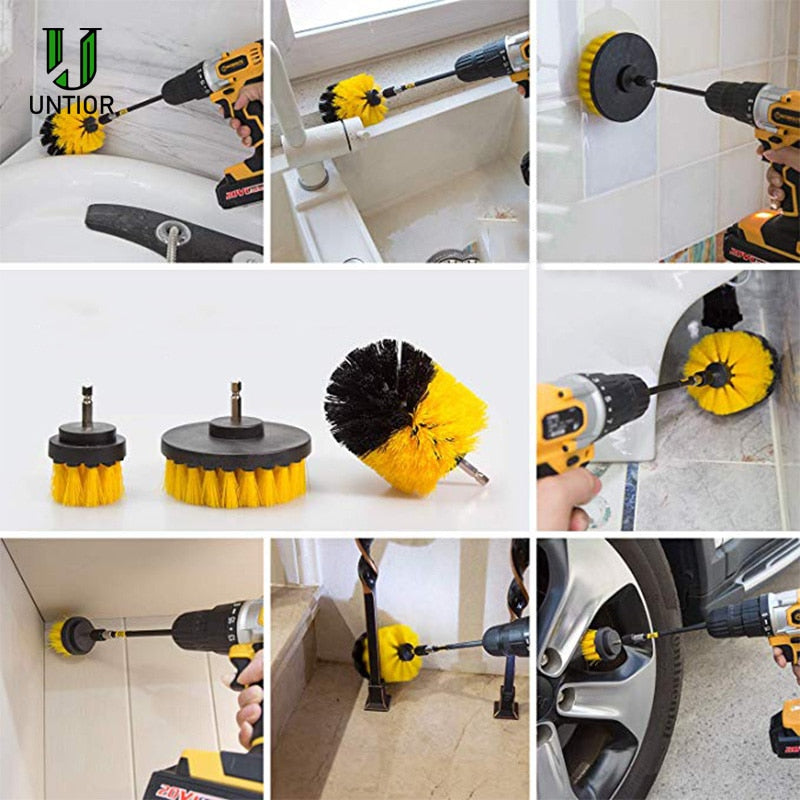 3Pcs/Set Electric Drill Brush Power Scrubber