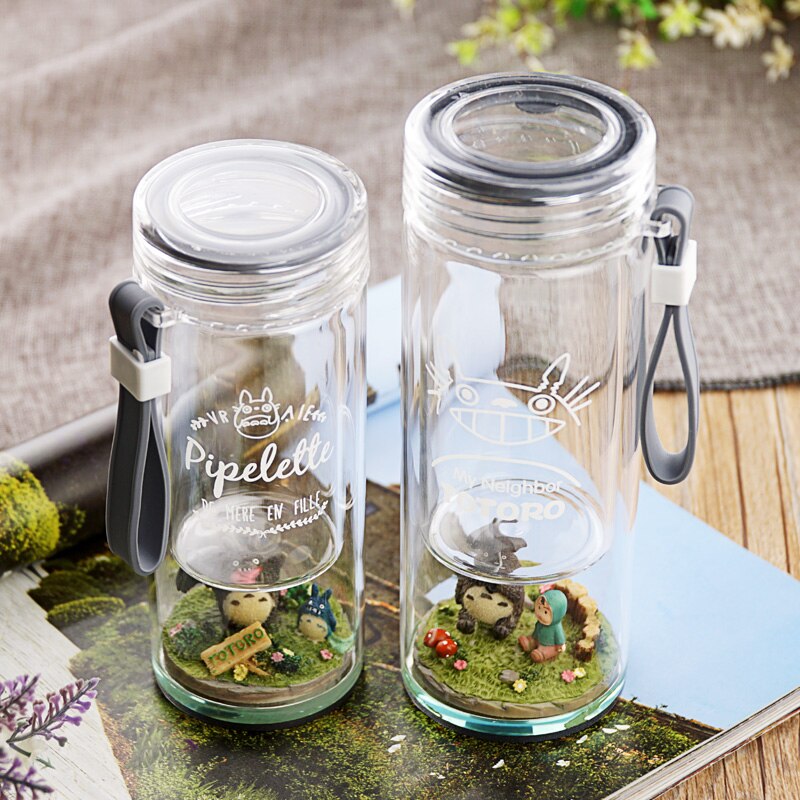 Totoro Portable Insulated Cute Glass Water Bottle