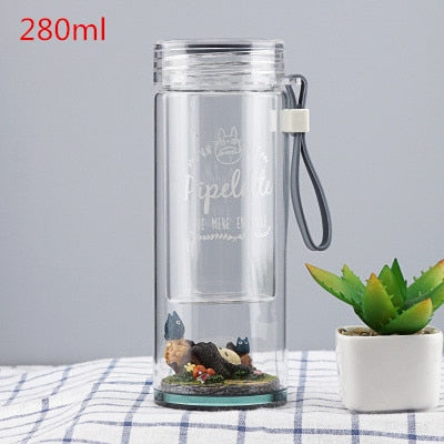 Totoro Portable Insulated Cute Glass Water Bottle