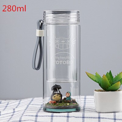 Totoro Portable Insulated Cute Glass Water Bottle