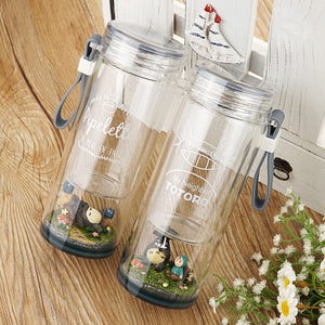 Totoro Portable Insulated Cute Glass Water Bottle