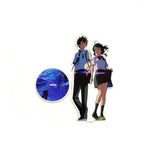 Your Name Anime Acrylic Stand Figure Cake Topper - Premium Taki & Mitsuha High School Uniform Standee - Kimi no Na wa Cinematic Twilight Decor - (15CM)