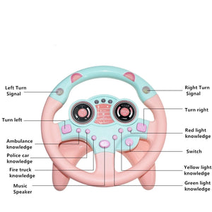 Electric Simulation Steering Wheel Toy with Light Sound for Baby Kids