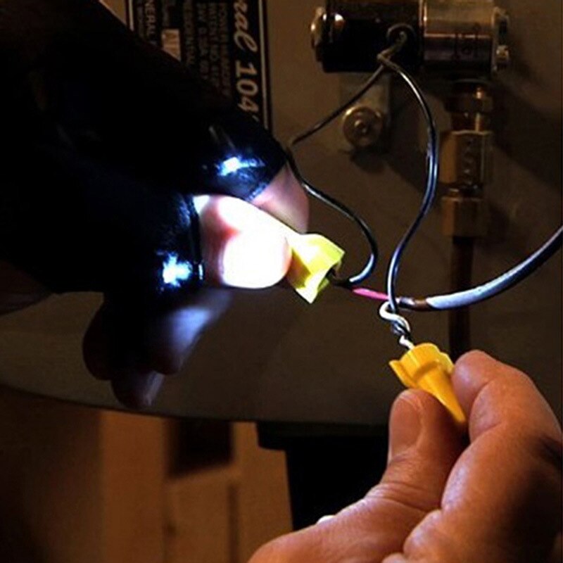 Fingerless LED Flashlight Gloves