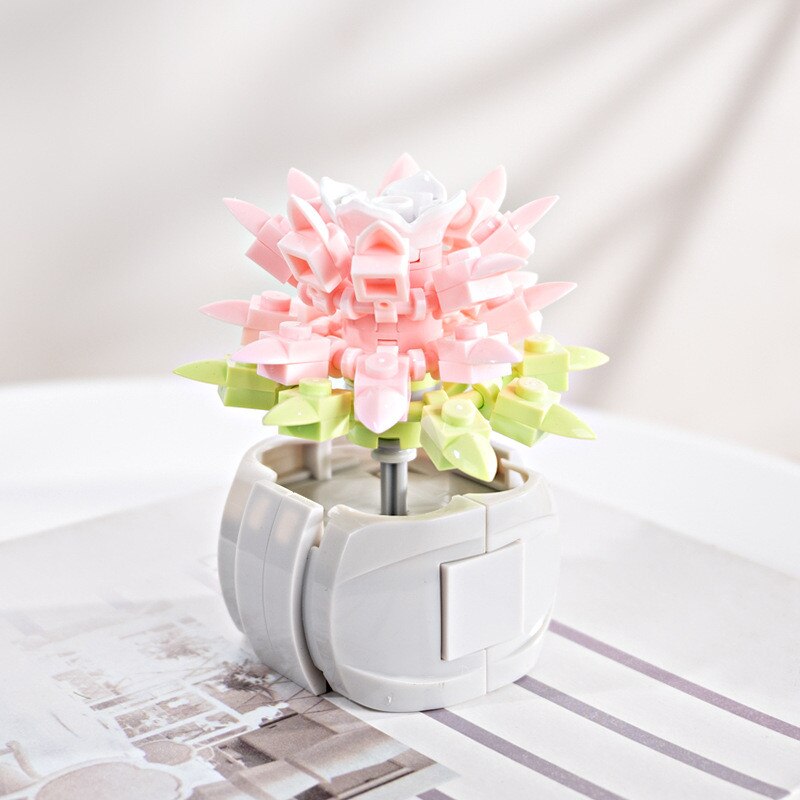 DIY Succulents Romantic Flowers Bouquet Bricks