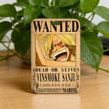 Anime Pirate Wanted Poster Luggage Tag - Vintage Monkey D Luffy Gear 5 Bounty Card - Retro Vinsmoke Sanji & Nico Robin Travel ID Bag Tag - Nostalgic Manga Fan Gift for Backpack, Suitcase & Keychain