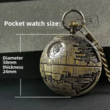 Star Wars Death Star Musical Pocket Watch – 2-in-1 Quartz Timepiece & Wind-Up Music Box