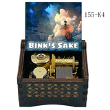 Anime Pirate Brook Wooden Music Box - Bink's Sake Engraved Hand-Crank Musical Toy - Retro Soul King Laser Etched Musicbox - Collectible Nostalgic Fan Gift for Birthday & Room Display