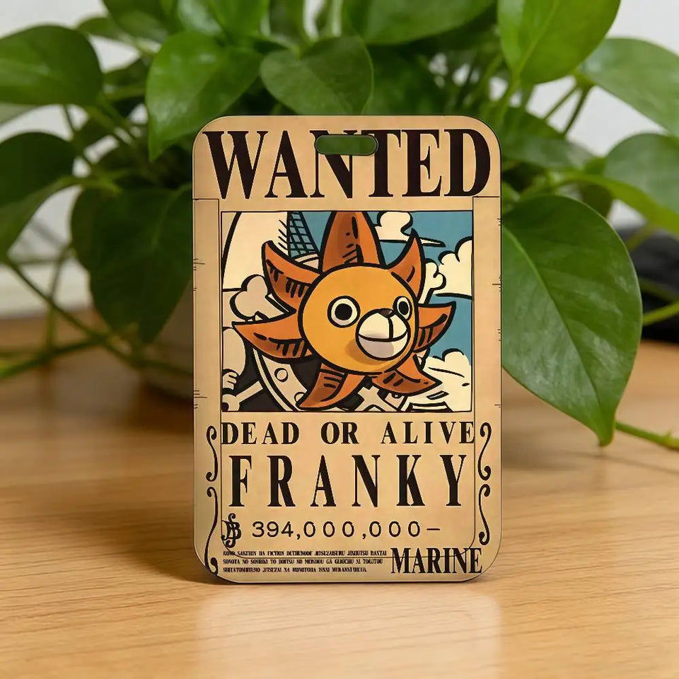 Anime Pirate Wanted Poster Luggage Tag - Vintage Monkey D Luffy Gear 5 Bounty Card - Retro Vinsmoke Sanji & Nico Robin Travel ID Bag Tag - Nostalgic Manga Fan Gift for Backpack, Suitcase & Keychain