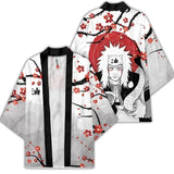 Anime Kimono Haori Cardigan Cloak - Akatsuki Red Cloud Printing Open Front Robe - Gaara Jiraiya Uchiha Unisex Graphic Yukata Jacket - Casual Streetwear Ninja Cosplay Cape Outwear