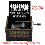 "You Belong With Me" Hand-Crank Wooden Music Box - Taylor Swift Inspired Fan Souvenir - Laser-Engraved Lyrics & Portrait - Limited Edition Musical Keepsake Gift