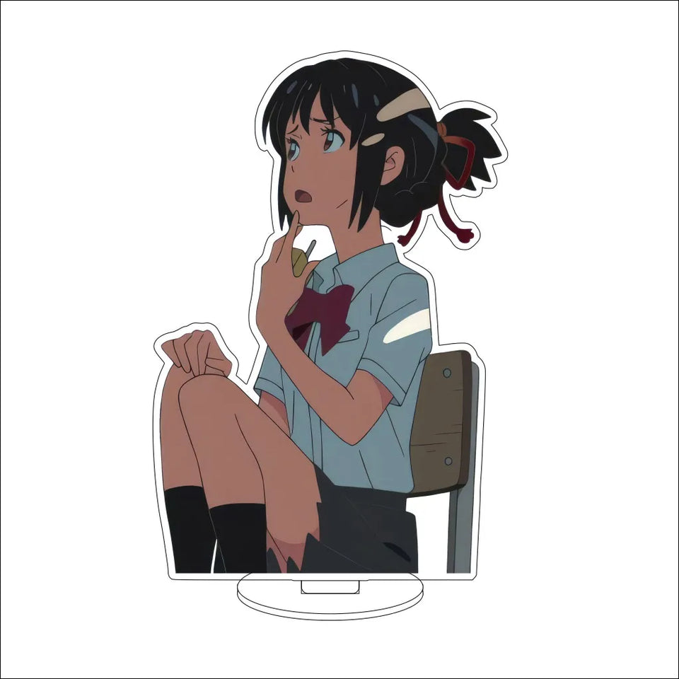Your Name Anime Acrylic Standee Collection - Premium Taki & Mitsuha Timeline Variant Figures - Kimi no Na wa Kataware-doki Twilight Desk Decor - Romantic Manga Fan Gift Set for Bookshelf, Desk & Room Display