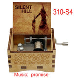 Silent Hill Hand-Crank Wooden Music Box - "Promise (Reprise)" Theme - Pyramid Head Laser-Engraved Keepsake - Gothic Horror Gaming Collectible - Psychological Horror Movie Merchandise