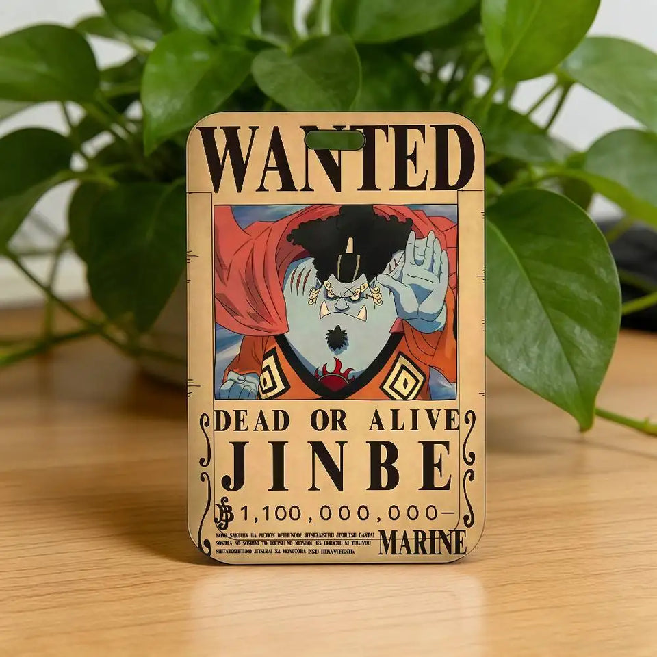 Anime Pirate Wanted Poster Luggage Tag - Vintage Monkey D Luffy Gear 5 Bounty Card - Retro Vinsmoke Sanji & Nico Robin Travel ID Bag Tag - Nostalgic Manga Fan Gift for Backpack, Suitcase & Keychain