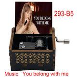 "You Belong With Me" Hand-Crank Wooden Music Box - Taylor Swift Inspired Fan Souvenir - Laser-Engraved Lyrics & Portrait - Limited Edition Musical Keepsake Gift
