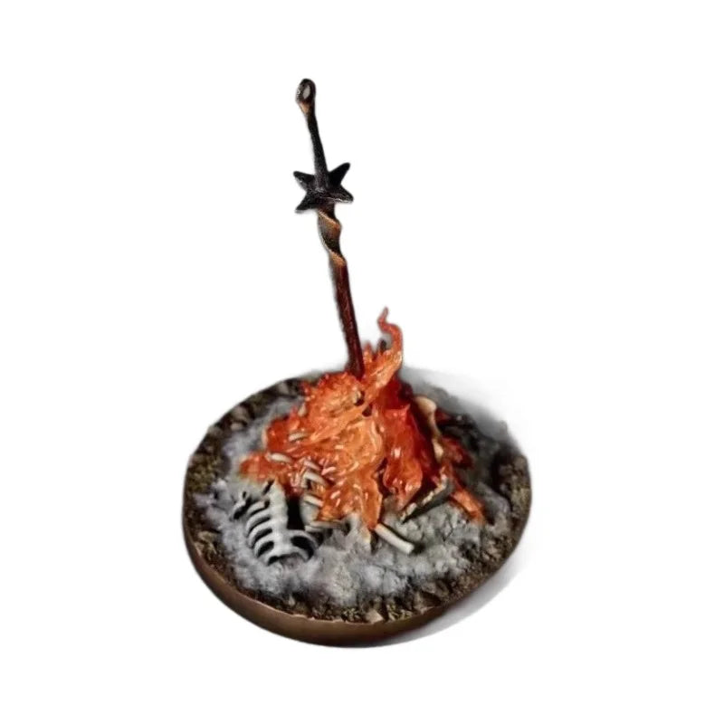 Dark Souls Bonfire Lit Action Figure - Iconic Game Rest Point LED Statue - Premium Desktop Ornament & Firelink Shrine Movie Peripheral Replica