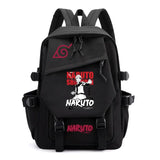 Anime Tactical Buckle Canvas Backpack - Leaf Village & Anbu Mask Graphic School Bookbag with Laptop Sleeve - Aesthetic Multi-Pocket Travel Rucksack for Students & Anime Fans