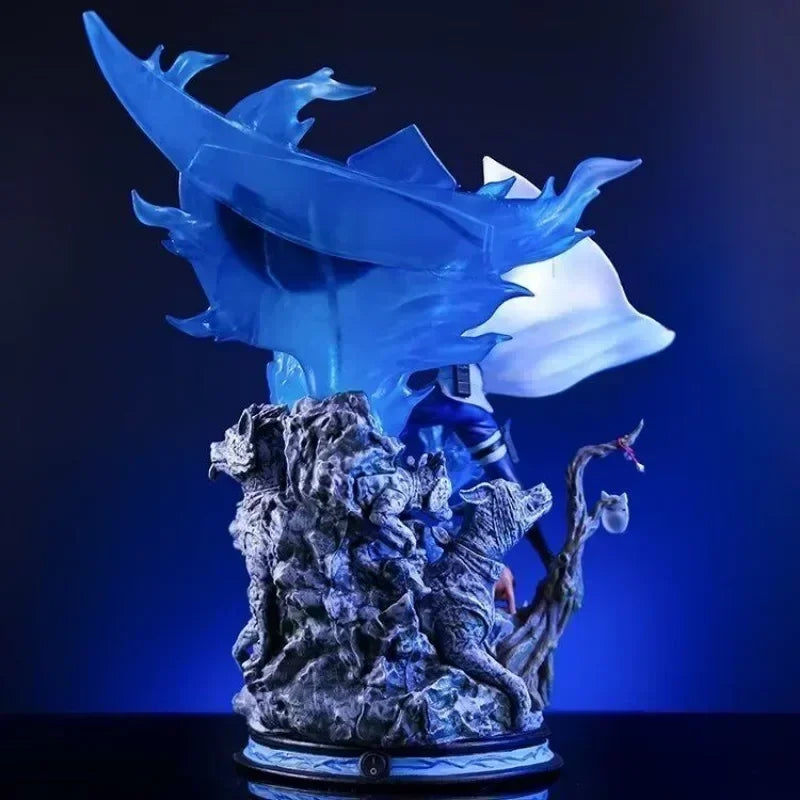 Naruto Kakashi Hatake Sixth Hokage Diorama Statue - Lightning Hound Chidori Chakra Effect Statue - Collectible Anime Desk Figure & Display Centerpiece - 22CM
