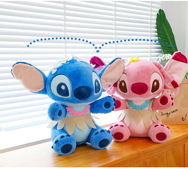70cm Big Stitch Plush – Disney Soft Doll, Summer Grass Skirt Angel Toy for Kids