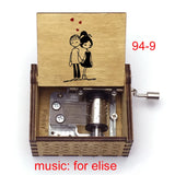 Für Elise Hand-Crank Wooden Music Box - Laser-Engraved Beethoven Classical Theme Replica - Elegant Ballerina Souvenir & Vintage Musical Keepsake Gift