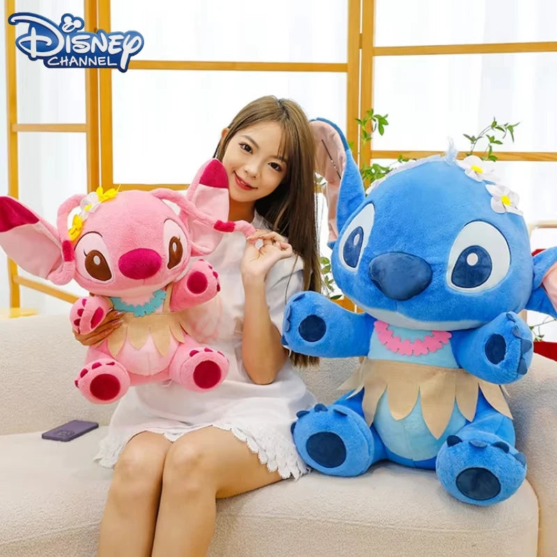 70cm Big Stitch Plush – Disney Soft Doll, Summer Grass Skirt Angel Toy for Kids