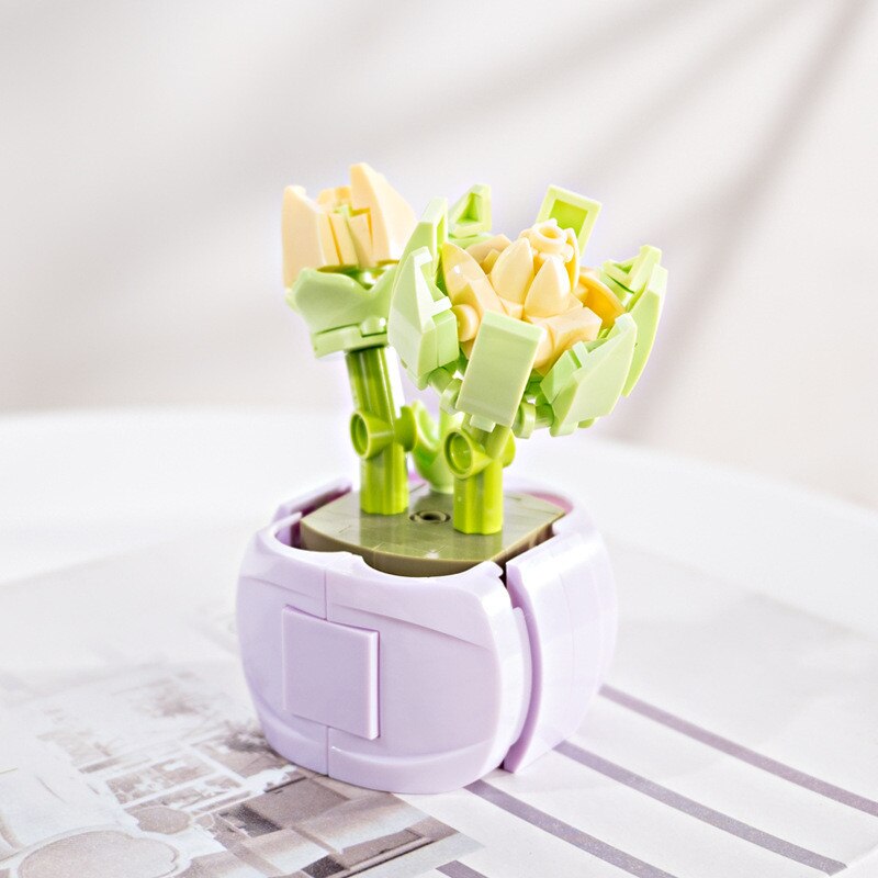 DIY Succulents Romantic Flowers Bouquet Bricks