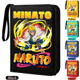 Anime Rogue Ninja Zippered Trading Card Binder - 9-Pocket PU Leather TCG Collector Folder Album with Wrist Strap & Red Cloud Graphic - Portable Storage Case for Pokemon, MTG, Yu-Gi-Oh & Sports Cards