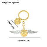 Harry Potter Golden Snitch Keychain - Handcrafted Quidditch Seeker Pendant & Backpack Accessory - Vintage Movie Replica Jewelry Gift