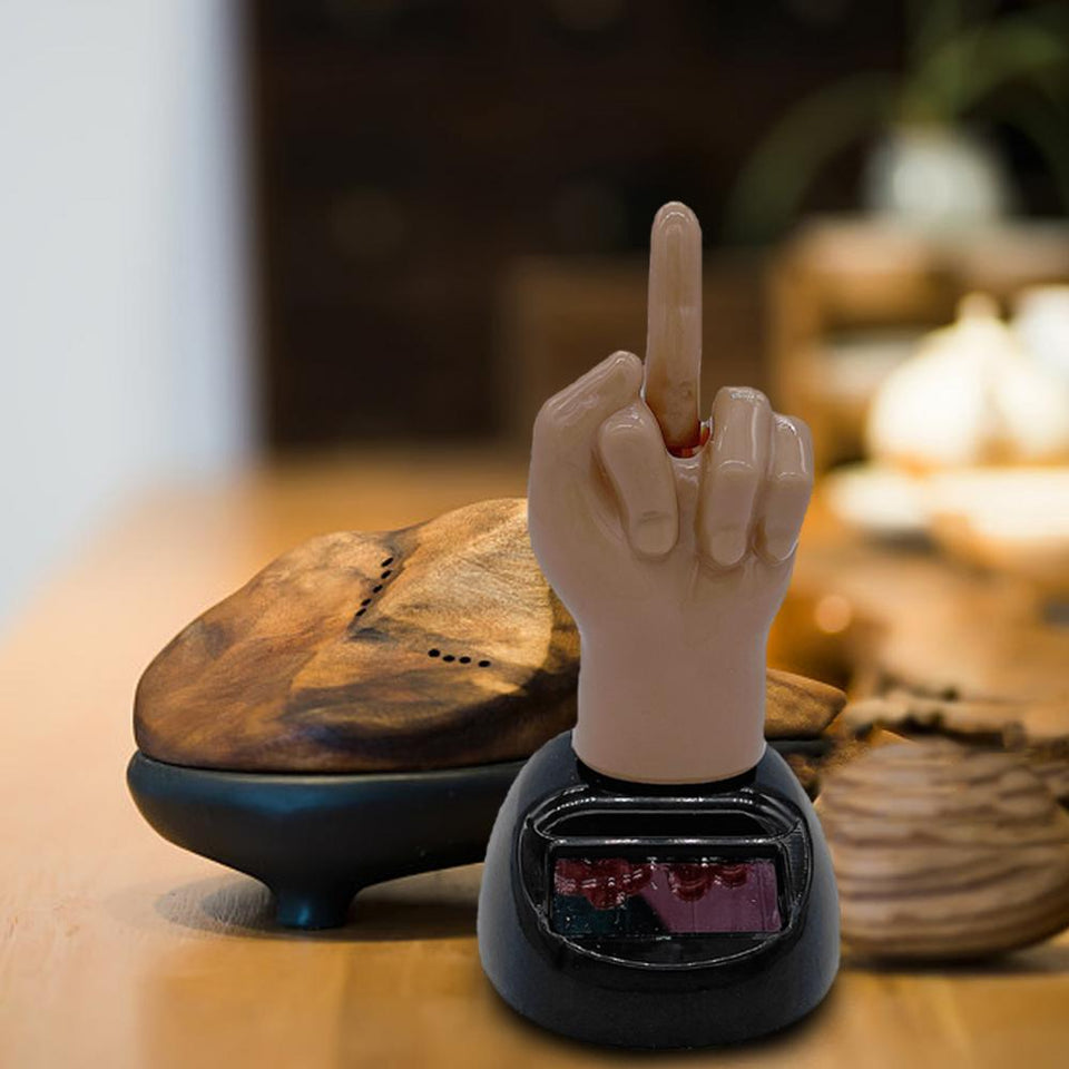 Middle Finger Solar Dashboard Ornament