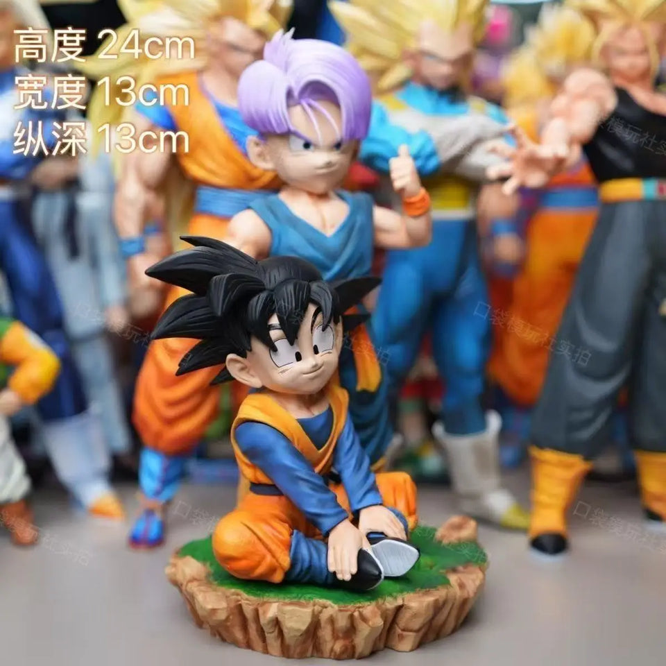 Anime Saiyan Goten and Trunks Diorama Figure - 24cm Premium Kid Goten & Trunks Soft-Haired Action Statue - Collectible Z Battle Universe Model - Nostalgic Manga Fan Gift for Shelf Display - (24CM)