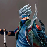Premium Anime Copy Ninja Collectible Statue - High-Detail Leaf Village Sensei Action Figure - Elite Lightning Style PVC Figure with Dark Chakra Aura Effect & Terrain Base - Gift for Manga Fans, PC Setup & Shelf Display - (25C