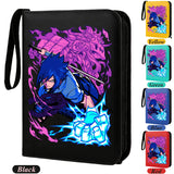 Anime Rogue Ninja Zippered Trading Card Binder - 9-Pocket PU Leather TCG Collector Folder Album with Wrist Strap & Red Cloud Graphic - Portable Storage Case for Pokemon, MTG, Yu-Gi-Oh & Sports Cards