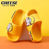 Anime Ninja Character Slide Sandals - Cute Cartoon Yellow Chibi Open Toe Slippers - Waterproof Non-Slip EVA Cloud Slides for Men, Women & Kids - Comfortable Indoor Outdoor Beach Footwear Gift