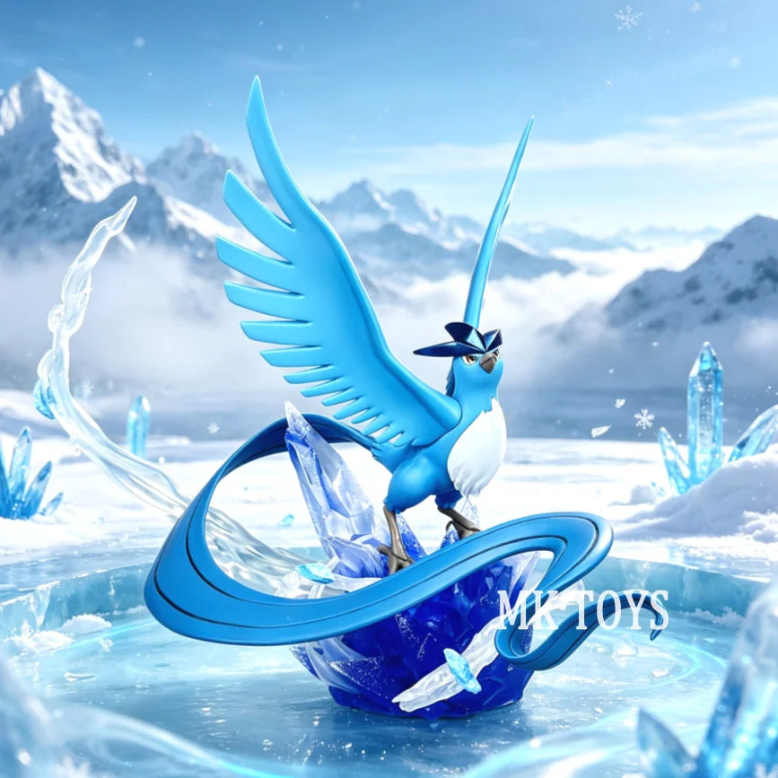Pokémon Articuno Ice Type Diorama Statue - Legendary Bird Action Figure with Crystal Base - Collectible Anime Desk Statue & Gaming Setup Display