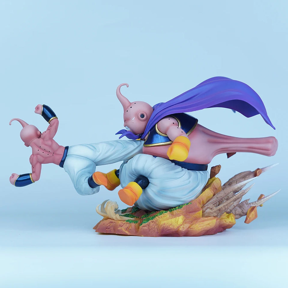 Anime Majin Buu Combat Diorama Statue - Premium Elastic Punch Fat Buu vs Kid Buu Resin Model - Dynamic Shonen Action Figure - High-Fidelity Manga Collector Gift for Display Case & Gaming Desk - (18CM)