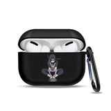 Anime Ninja Protective Silicone Case Cover for AirPods Pro / 1 & 2 / 3 - Shockproof Earphone Case with Carabiner Clip Featuring Akatsuki Cloud, Uchiha Crest & Rinnegan Seals - Gift for Anime Fans & Gamers