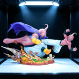 Anime Majin Buu Combat Diorama Statue - Premium Elastic Punch Fat Buu vs Kid Buu Resin Model - Dynamic Shonen Action Figure - High-Fidelity Manga Collector Gift for Display Case & Gaming Desk - (18CM)