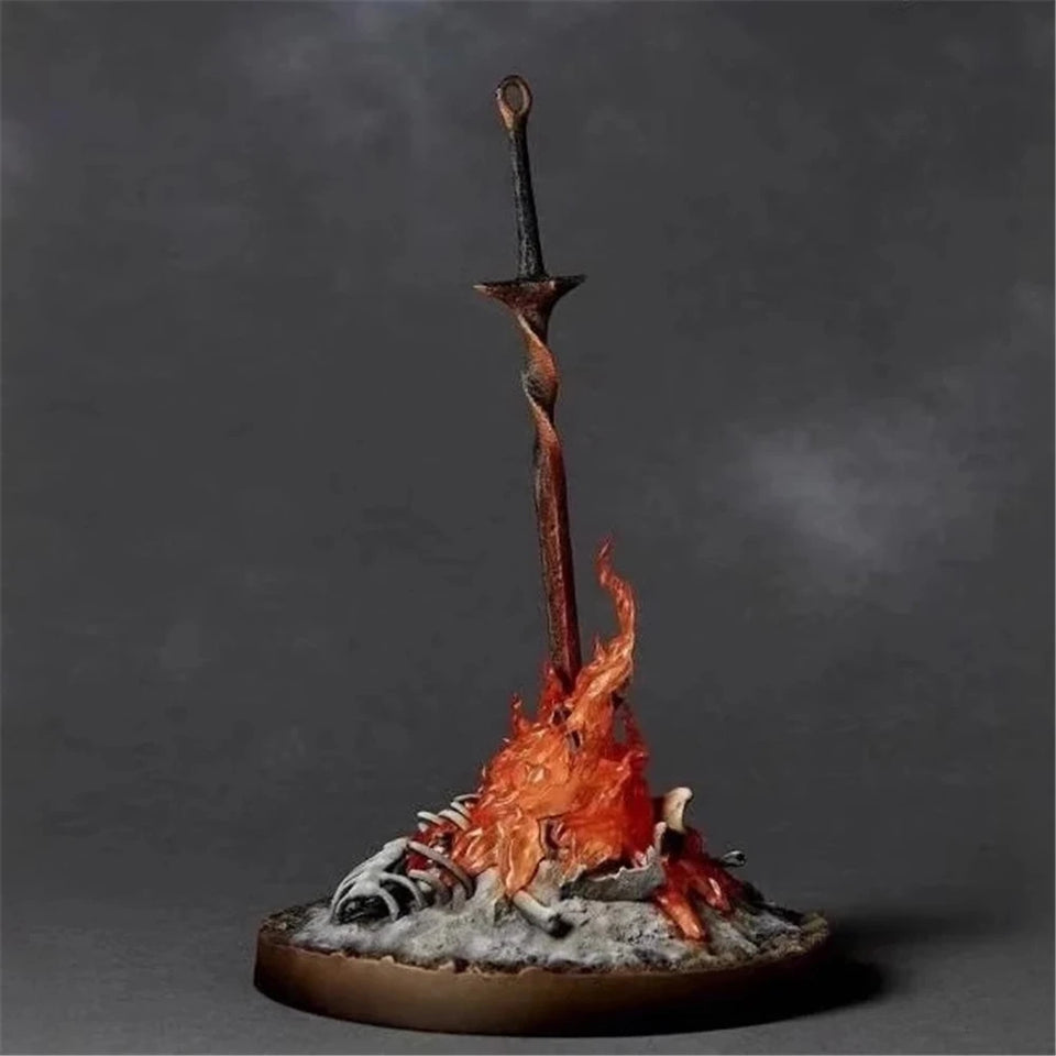 Dark Souls Bonfire Lit Action Figure - Iconic Game Rest Point LED Statue - Premium Desktop Ornament & Firelink Shrine Movie Peripheral Replica