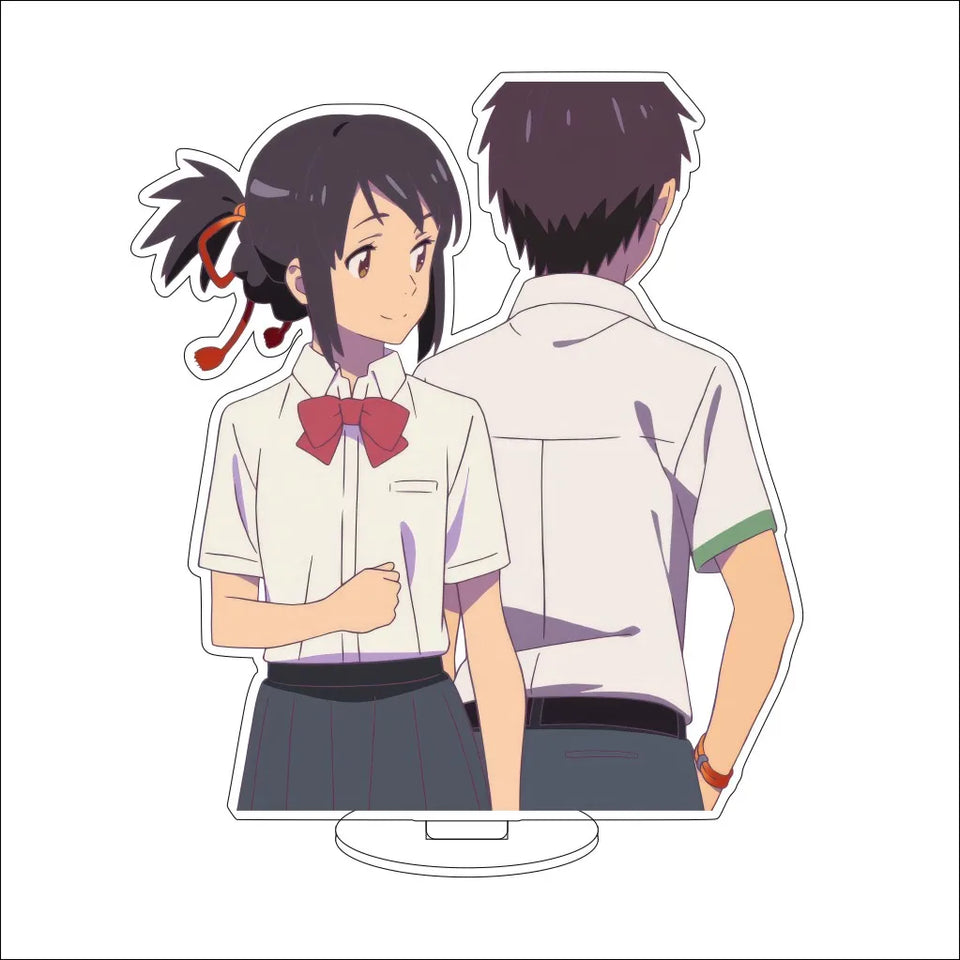 Your Name Anime Acrylic Standee Collection - Premium Taki & Mitsuha Timeline Variant Figures - Kimi no Na wa Kataware-doki Twilight Desk Decor - Romantic Manga Fan Gift Set for Bookshelf, Desk & Room Display