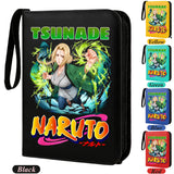 Anime Rogue Ninja Zippered Trading Card Binder - 9-Pocket PU Leather TCG Collector Folder Album with Wrist Strap & Red Cloud Graphic - Portable Storage Case for Pokemon, MTG, Yu-Gi-Oh & Sports Cards