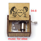 Für Elise Hand-Crank Wooden Music Box - Laser-Engraved Beethoven Classical Theme Replica - Elegant Ballerina Souvenir & Vintage Musical Keepsake Gift
