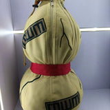 Anime Sand Gourd Cosplay Backpack - Replica Canvas Sand Gourd Shoulder Bag with Sealing Marks & Red Sash - Anime Cosplay Prop Daypack for Conventions, Halloween & Shinobi Fans